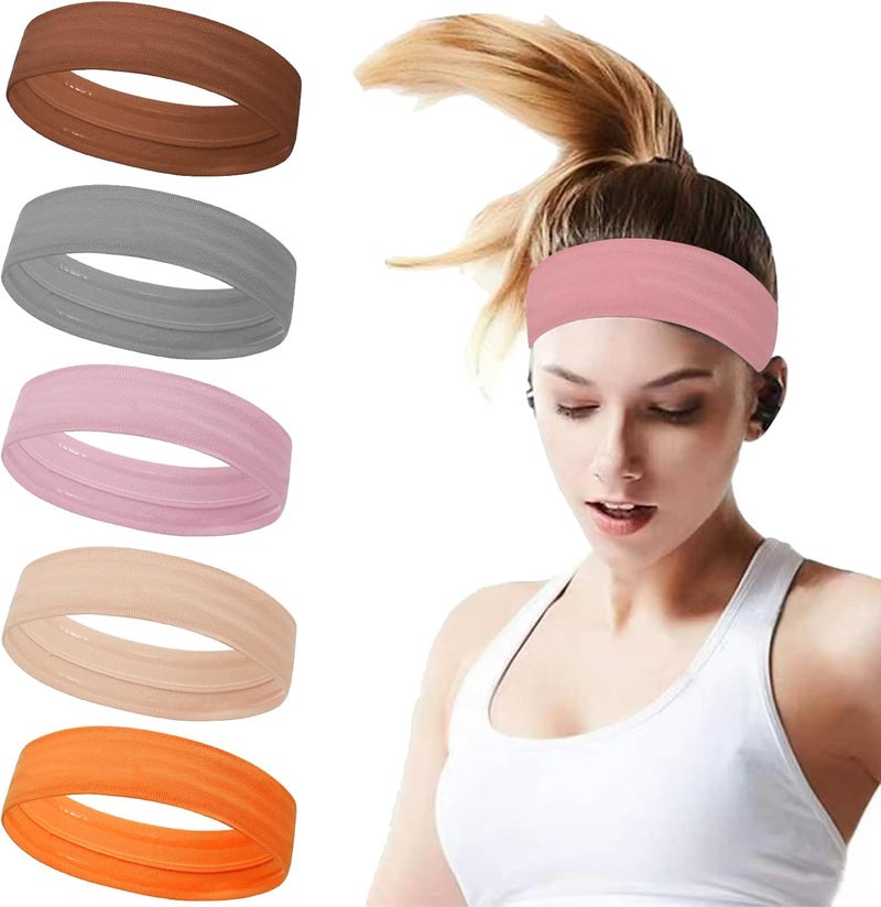 ONEYE Workout Headbands Non Slip Headband Sport Headbands Sweatbands Elastic Sport Hair Bands for Sports Travel Indoor Fitness Gym - Image 1